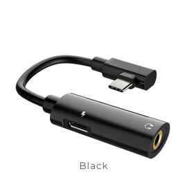  Аудио-кабель HOCO LS19 Type-C 2-in-1 Audio Converter чёрный 