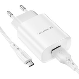  СЗУ BOROFONE BN1 Innovative 1USB charger set + Micro (белый) 