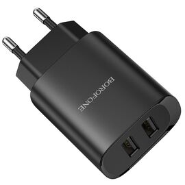  СЗУ Borofone BN2 super fast 5V / 2.1A dual port, black 
