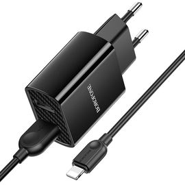  СЗУ BOROFONE BA53A Powerway dual port 2,1А  lightning (чёрный) 