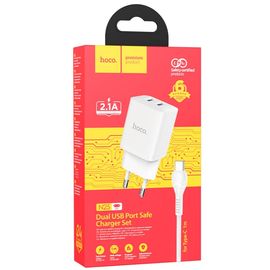  СЗУ HOCO N25 Maker, 2USB, 5V, 2.1A + Micro (белый) 
