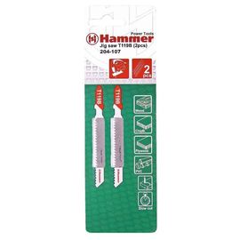  Пилка для лобзика Hammer Flex 204-107 JG WD-PL T119B  мягк.дерпл, 80мм, шаг 2мм, HCS, 2шт. 
