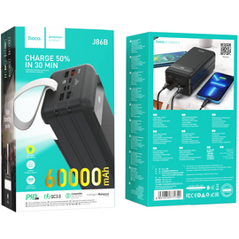  Аккумулятор внешний резервный HOCO J86B Electric 22.5W fully compatible 60000mAh (чёрный) 