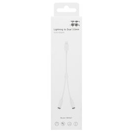  Адаптер - MH027 Lightning-3.5*2 папа-мама*2 (17 см) (white) 