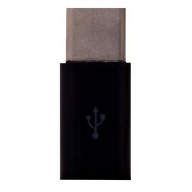  Адаптер - Type-C/ micro USB  папа-мама (black) 