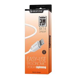  Кабель USB - Apple lightning Borofone BX14 LinkJet, 300 см, (white) 