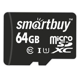  Карта флэш-памяти MicroSD 64 Гб Smart Buy +SD адаптер (class 10) LE 