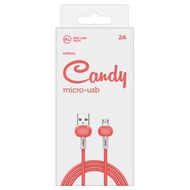  Дата-Кабель Red Line Candy USB - Micro USB, красный 
