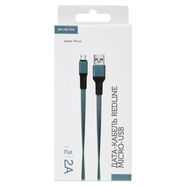  Дата-Кабель Red Line Flat USB - Micro USB, серый 