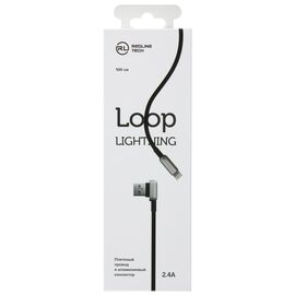  Дата-Кабель Red Line Loop USB - Lightning, черный 