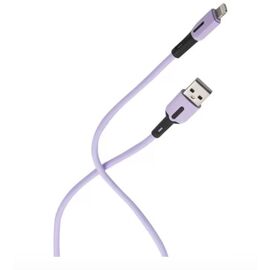  Дата-Кабель USAMS-SJ431 USB - Lightning с индикатором (1 м) силиконовый, фиолетовый (SJ431USB04) 