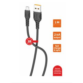  Кабель GoPower GP06M USB (m)-microUSB (m) 1.0м 2.4A черный 