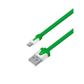  Кабель micro USB плоский, Зеленый 