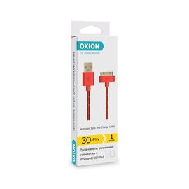  Кабель 30-pin (Apple), USB A(m), Красный 