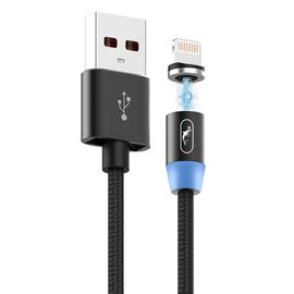  Кабель USB - Apple lightning SKYDOLPHIN S59L, magnetic 2,4А (black) (206481) 