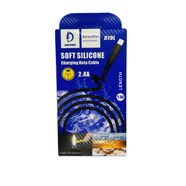  USB-кабель Denmen D19L, Apple 8 pin, силикон, 1.0 м, круглый, черный, фирменная упаковка 