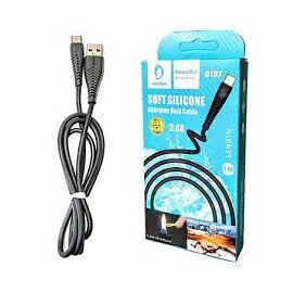  USB-кабель Denmen D19T, Type-C, силикон, 1.0 м, круглый, белый, фирменная упаковка 