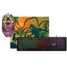  Проводной набор Defender Tark C-779 мембранная, игровая клавиатура с подсветкой+мышь+коврик (212594) 