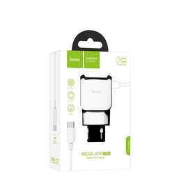 Адаптер Сетевой с кабелем Hoco C59A Mega Joy 2USB 2,4A/10W (USB/Lightning) (white) (114041) 