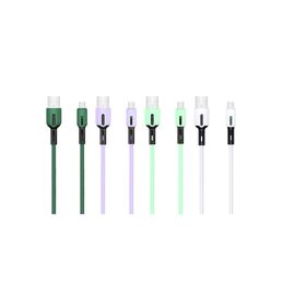  Дата-Кабель USAMS-SJ432 USB - micro USB с индикатором (1 м) силиконовый, ассортимент 