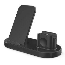  ЗУ Сетевое Беспроводное - WC04 (подставка) 3-in-1 (black) (118918) 