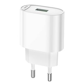  Адаптер Сетевой Hoco C109A Fighter single port QC3.0 (white) (214010) 