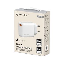  СЗУ Breaking WC18, USB-А, 18W, QC 3.0, 3A (Белый) 