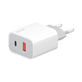  СЗУ  USB-C + USB-A, 30W, QC, PD, white, Axxa 