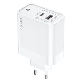 СЗУ PERO TC12 USB-A QC3.0 + USB-C PD, 48W белый 