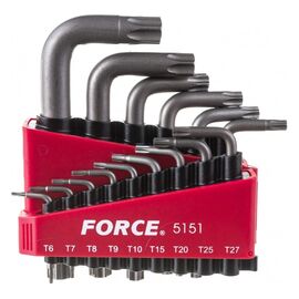  Набор ключей торкс FORCE 5151 Г-образн.Т6-Т60 15 предм. 