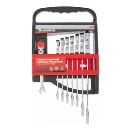  Набор ключей комбинированных MATRIX 14898 трещоточных шарнирных 8шт 