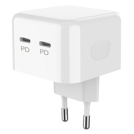  СЗУ PERO TC18 USB-C + USB-C, PD 35W белый 