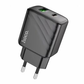  Адаптер Сетевой с кабелем Hoco CS23A Sunlight PD+QC USB/Type-C 30W (black) (222783) 