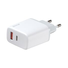  СЗУ USB A + USB-C, PD, QC 3.0, 20W, белый, Axxa 