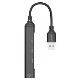  Мульти Хаб PERO MH01, USB-A TO USB 3.0+USB 2.0+USB 2.0+USB 2.0, серый 