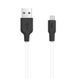  Кабель USB HOCO X21 Silicone USB - MicroUSB, 2А, 1 м, белый+черный 