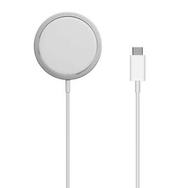  Беспроводное зарядное устройство MagSafe COTEetCI CS5702 MagSafe Charger с Кабелем Type-C, 15W, белый 