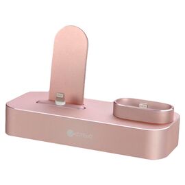  Настольная зарядная станция COTEetCI CS7205-MRG Base 22 2-in-1 для iPhone+Airpods, розовое золото 