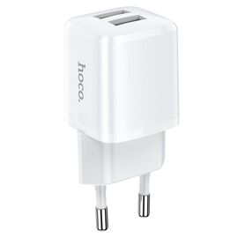 Сетевое зарядное устройство HOCO N8 Briar 2xUSB, 2.4A, 10.8W, белый 