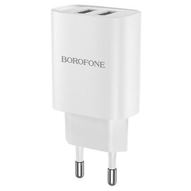  Сетевое зарядное устройство BOROFONE BN2 super fast 2xUSB, 2.1A, 10W, белый 