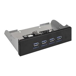  Планка USB на переднюю панель ExeGate U5H-625, 5,25", 4*USB3.0, черная, металл, подсоед. к MB 289290 