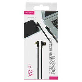  Дата-Кабель Red Line Fit USB - Micro USB, черный 