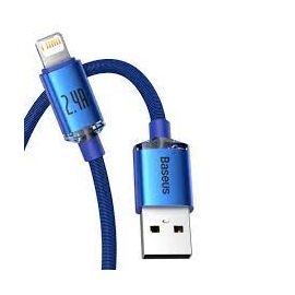  Кабель USB - Lightning Baseus Crystal Shine Series Fast Charging Data Cable 2.4A 2m, нейлон , CAJY000103 (Blue) 