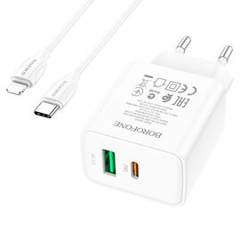  СЗУ Borofone BA67A PD20W+QC3.0 charger set Type-C to iP (EU) (белый) 