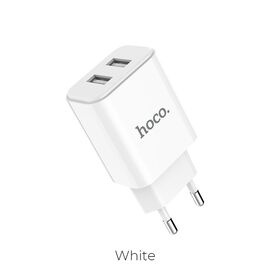  СЗУ Hoco C62A Victoria dual port 2.1A, white 