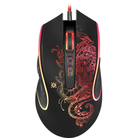  Мышь DEFENDER Venom GM-640L Gamer Black, 8 кн., 800-3200 dpi, подсветка, оптическая, проводная 