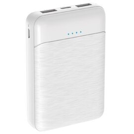  Внешний аккумулятор PERO PB01 5000 mAh, Li-Pol, output 2xUSB-A 2.1A, белый 
