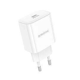  Адаптер Сетевой Borofone BA81A PD Type-C 20W (white) (225519) 
