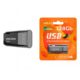  Флеш накопитель памяти USB 128GB 2.0 More Choice MF128 (Black) 