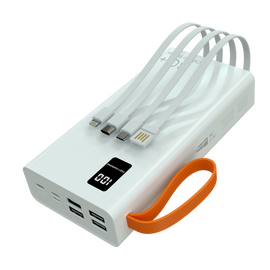  Внешний аккумулятор 30000mAh 2USB 2.1A More choice PB22-30 с кабелем (White) 